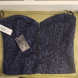 Talula Purple And Black Animal Print Corset Top